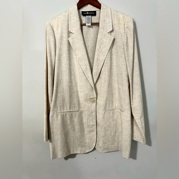 Sag Harbor - Beige Linen Suit Jacket and Pencil skirtt - Picture 1 of 15